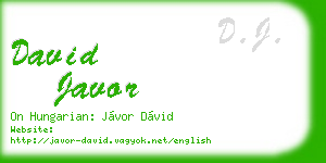 david javor business card